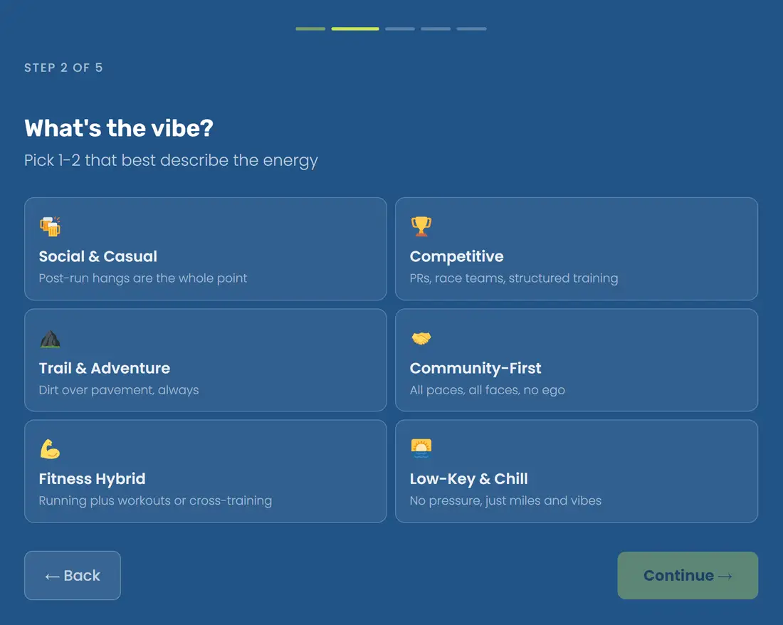The RunSesh run club name generator, choosing your club's vibe